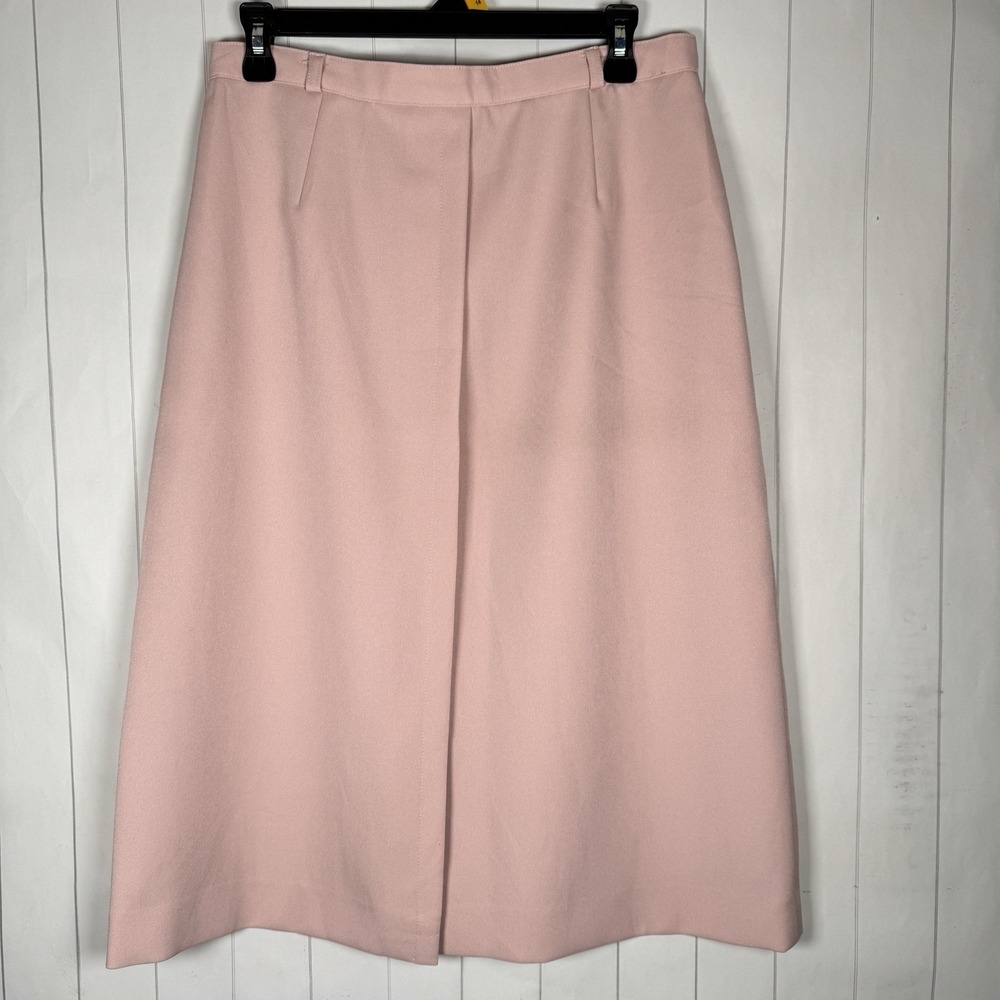 VTG Pant-her‎ 80s Retro Pleated A-line Midi Skirt Blush Pink Classy Timeless S